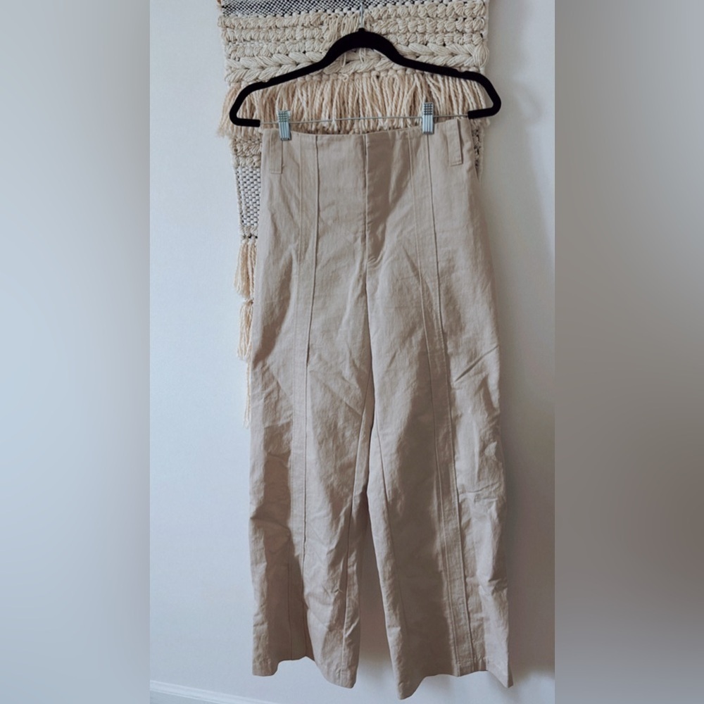 AERON Tan Wide Leg Pants Size EU 36 Khaki Y2K Made in Hungary